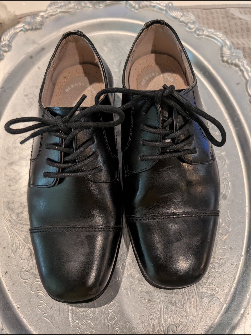 Florsheim Black Boys Size 13 Lace-Up Dress Oxfords